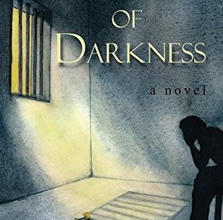 Image shows the cover of the The Bright Side of Darkness by J.E. Pinto.The cover shows a figure in silhouette sitting with their head in their hands inside a room with a barred window. 